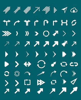 白色箭头图标,免抠元素