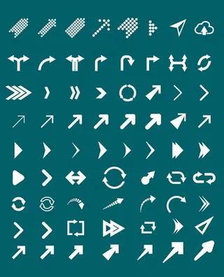 白色箭头图标,免抠元素