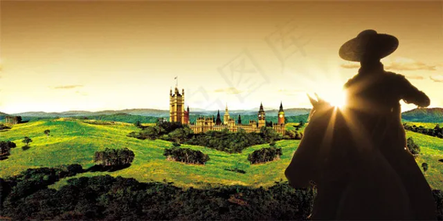 地产风景骑士海报