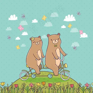 情侣熊矢量