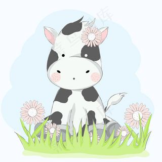 可爱卡通牛