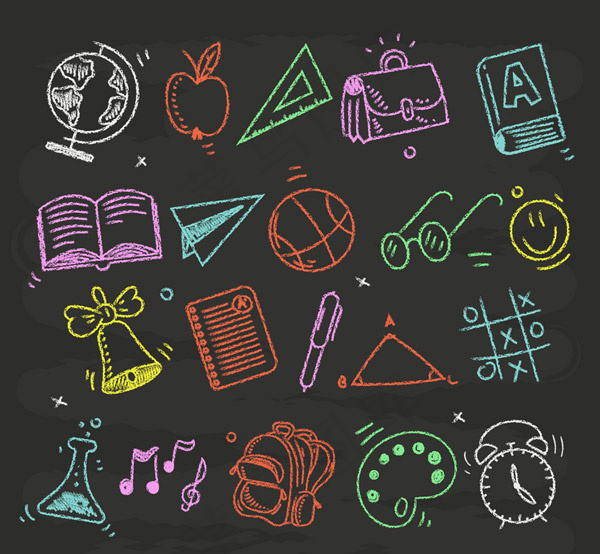 粉笔绘校园元素