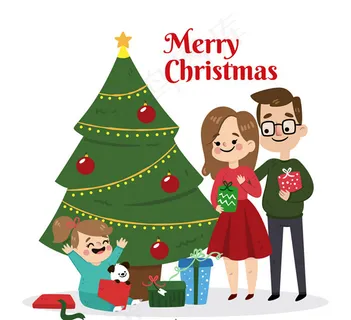 圣诞节三口之家