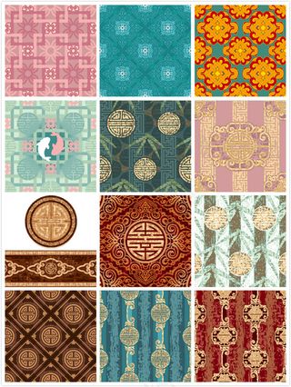 中国风花纹底纹