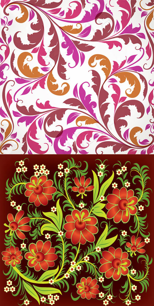 复古花纹底纹背景,背景元素