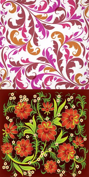 复古花纹底纹背景,背景元素