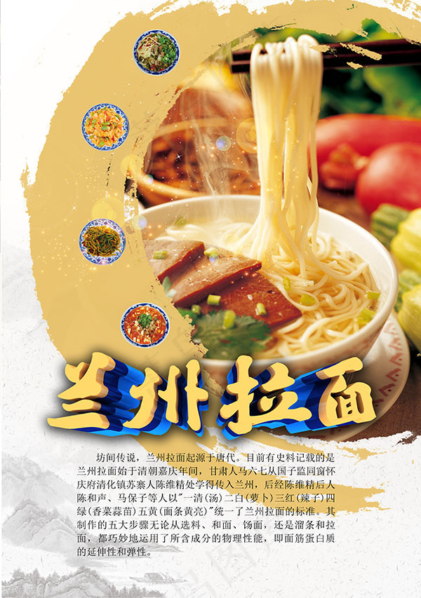兰州拉面宣传海报(4488X6378(DPI:300))psd模版下载