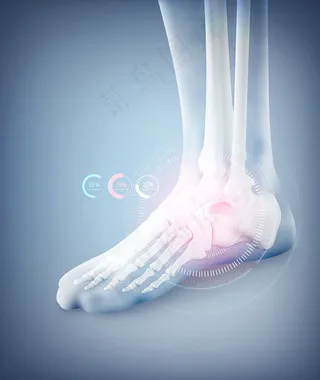 人物足部X光科技,背景元素