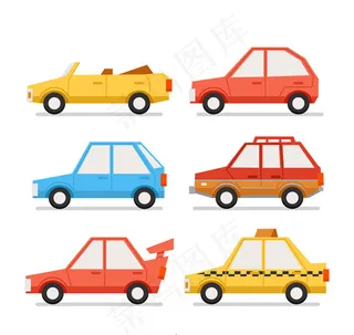 彩色车辆设计矢量