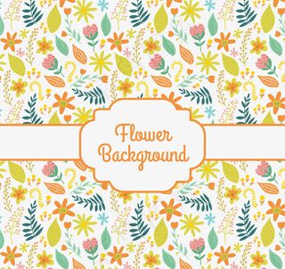彩色花草无缝背景