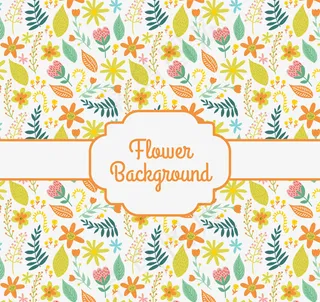彩色花草无缝背景