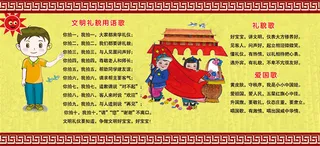 文明用语歌展板