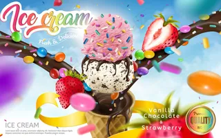 彩色冰淇淋海报