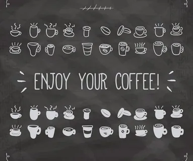 手绘咖啡图标,免抠元素