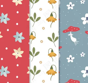 花卉和蘑菇背景