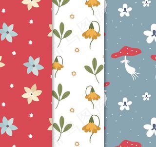 花卉和蘑菇背景