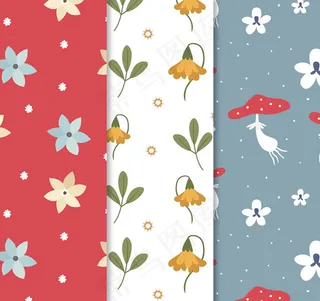 花卉和蘑菇背景