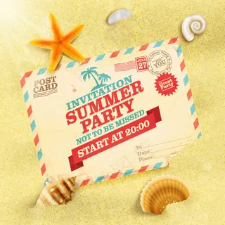 夏季派对明信片