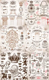 复古花纹与廊柱 复古花纹与廊柱