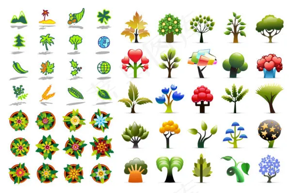 植物图标矢量,免抠元素eps,ai矢量模版下载