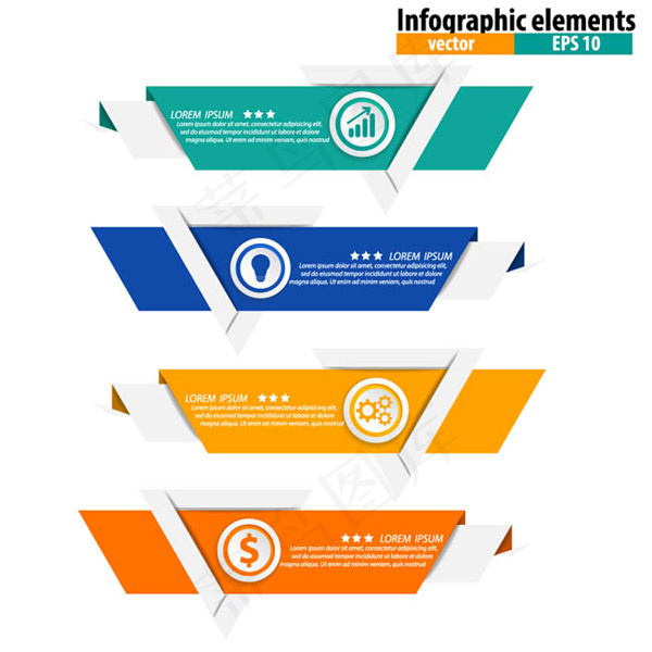 折纸商务信息图,背景元素eps,ai矢量模版下载