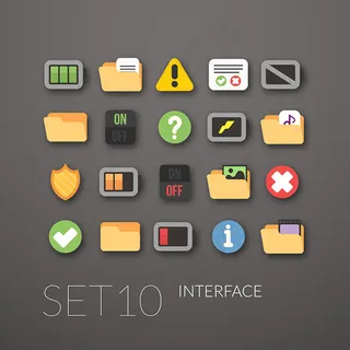 电池与文件图标,免抠元素