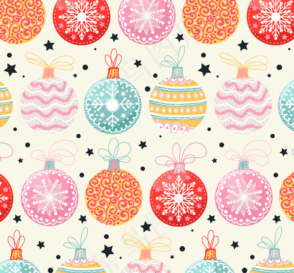 节日挂球无缝背景
