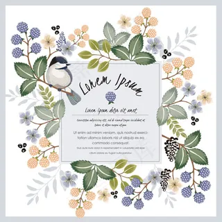 植物边框请柬贺卡