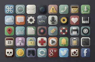 长阴影图标,免抠元素