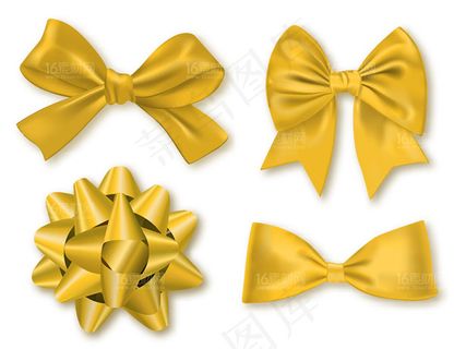 金色质感丝带,背景元素