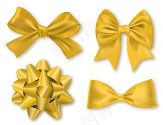 金色质感丝带,背景元素