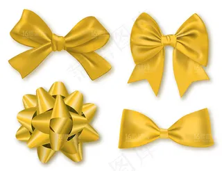 金色质感丝带,背景元素