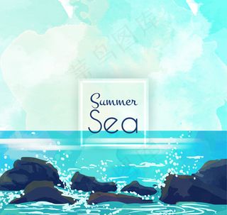 大海与礁石风景