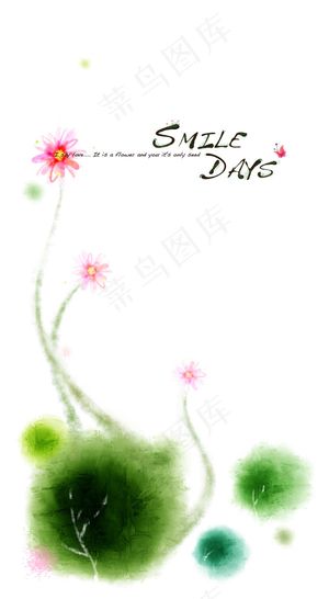 花朵墨染效果图案