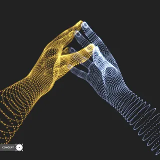 三维科技手掌,背景元素