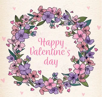 彩绘情人节花环