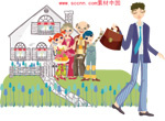 韩国风格欢乐家庭_8ai矢量模版下载