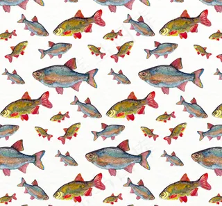鱼类无缝背景