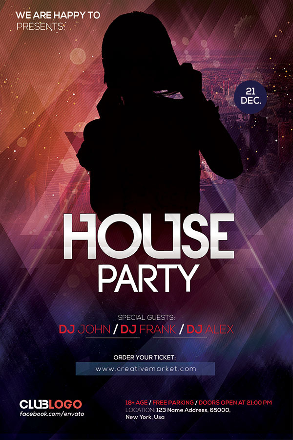 酒吧家庭派对海报