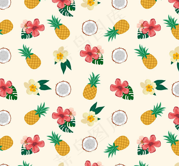 热带水果与花卉背