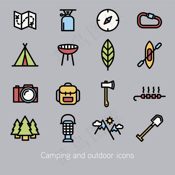 户外野营图标