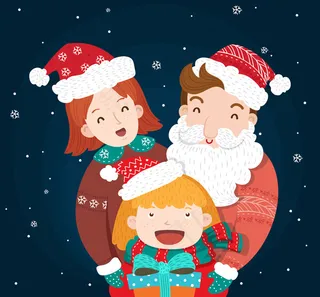 圣诞三口之家
