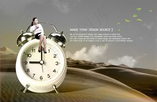 闹钟上的职场美女