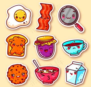 早餐元素表情