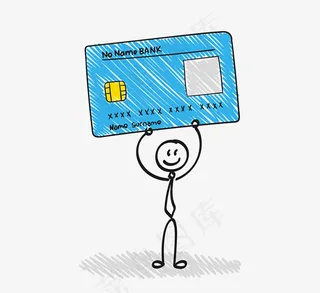 举银行卡的小人