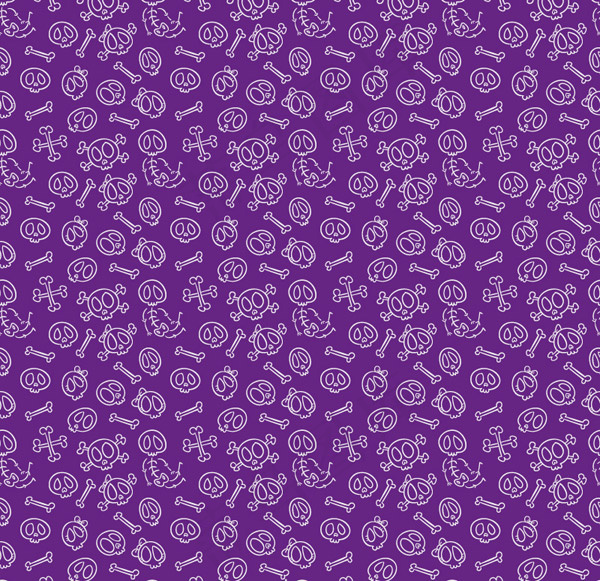 卡通骷髅无缝背景