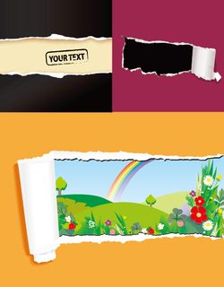 被撕开的纸张矢量