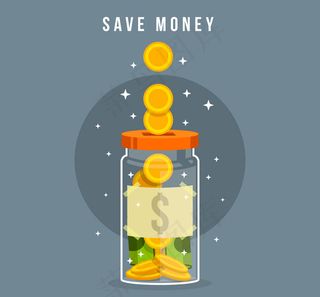 透明存钱罐矢量