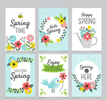 春天花卉装饰卡片