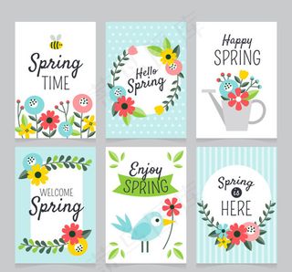 春天花卉装饰卡片